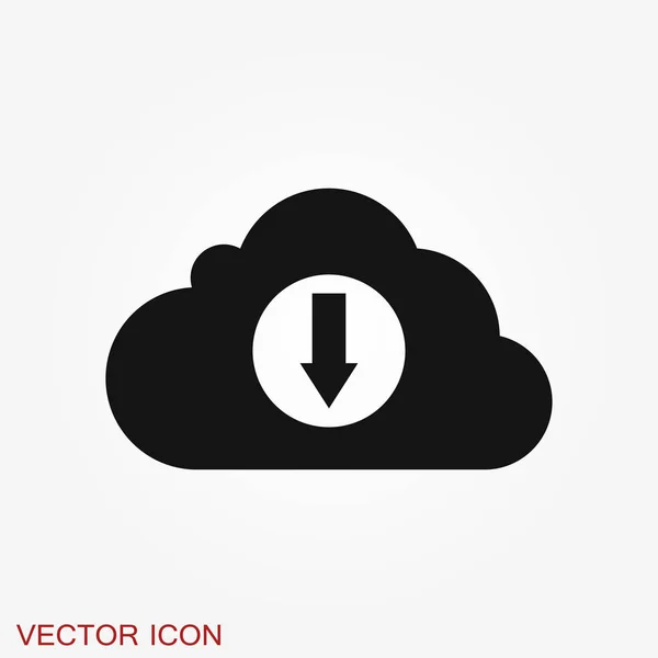 Icono de nube, esquema e ilustración de vectores sólidos — Vector de stock