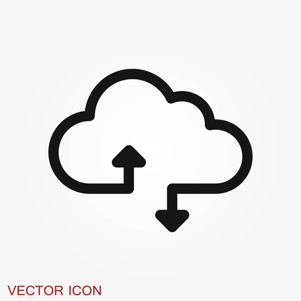 Wolkensymbol, Umriss und solide Vektorillustration — Stockvektor