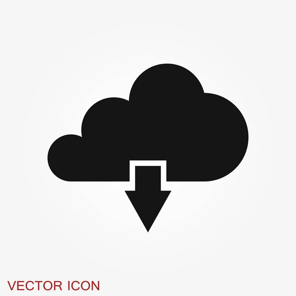 Ícone de nuvem, esboço e ilustração vetorial sólida — Vetor de Stock