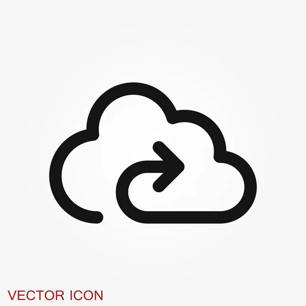 Ikona chmury, zarys i solidna ilustracja wektorowa — Wektor stockowy