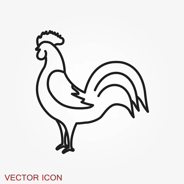 Ikona kogut. Rooster płaski kogut ikona styl projekt ilustracje wektor — Wektor stockowy
