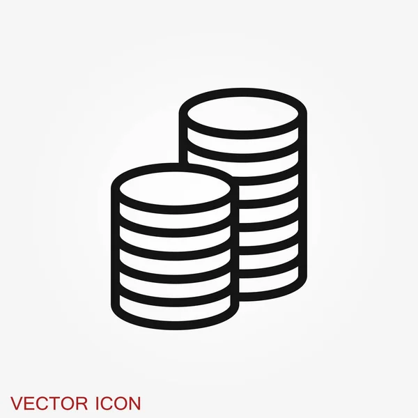 Monedas Icono aislado sobre fondo. Dinero símbolo — Vector de stock