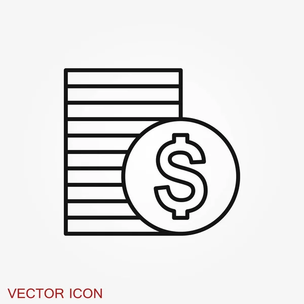 Monedas Icono aislado sobre fondo. Dinero símbolo — Vector de stock