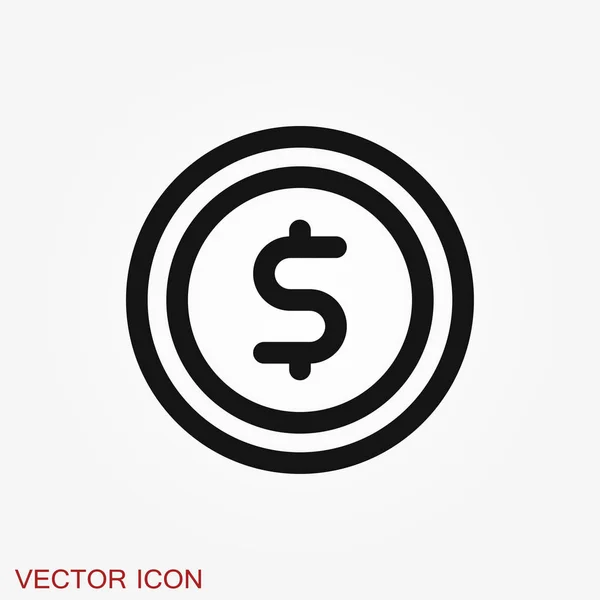 Monedas Icono aislado sobre fondo. Dinero símbolo — Vector de stock