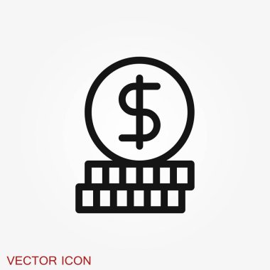 Arka planda yalıtılmış Bozuk Paralar Simgesi. Para sembolü