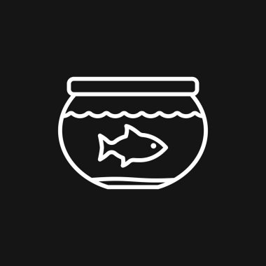 Akvaryum balık vektör simgesi. Tasarım için Düz akvaryum balık simgesi.