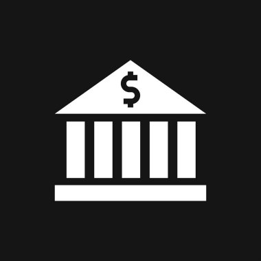 Banka simgesi tasarım şablonu. Vektör simgesi, sembol