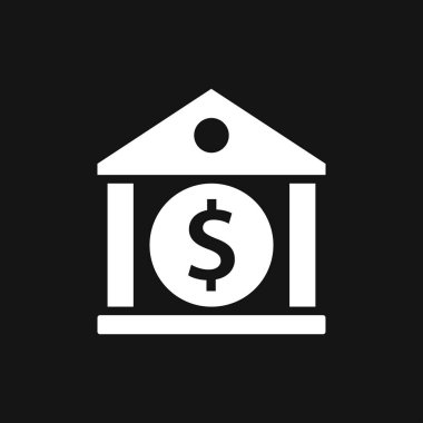 Banka simgesi tasarım şablonu. Vektör simgesi, sembol