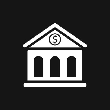 Banka simgesi tasarım şablonu. Vektör simgesi, sembol