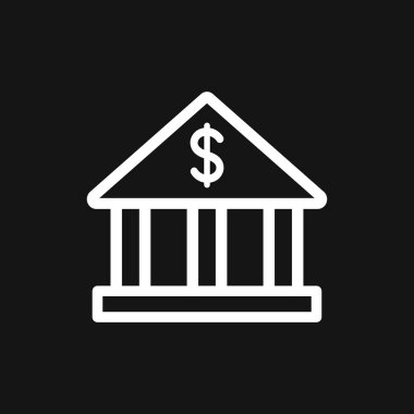 Banka simgesi tasarım şablonu. Vektör simgesi, sembol