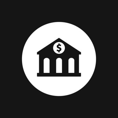 Banka simgesi tasarım şablonu. Vektör simgesi, sembol