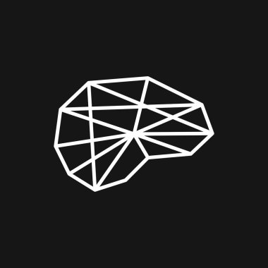 Beyin vektör simgesi. Arka planda yalıtılmış basit çizim