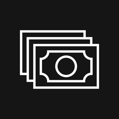 Para. Çizgi Simgesi Vektör çizimi. Ödeme sistemi.