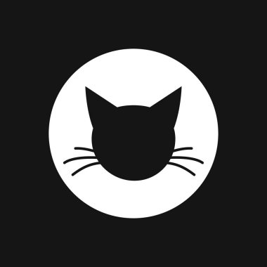 Kedi simgesi. Logo tasarım vektör şablonu Düz stil.