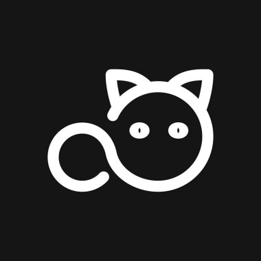 Kedi simgesi. Logo tasarım vektör şablonu Düz stil.