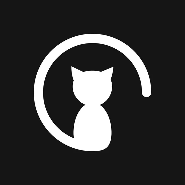 Icône chat. Modèle vectoriel de conception de logo Style plat . — Image vectorielle