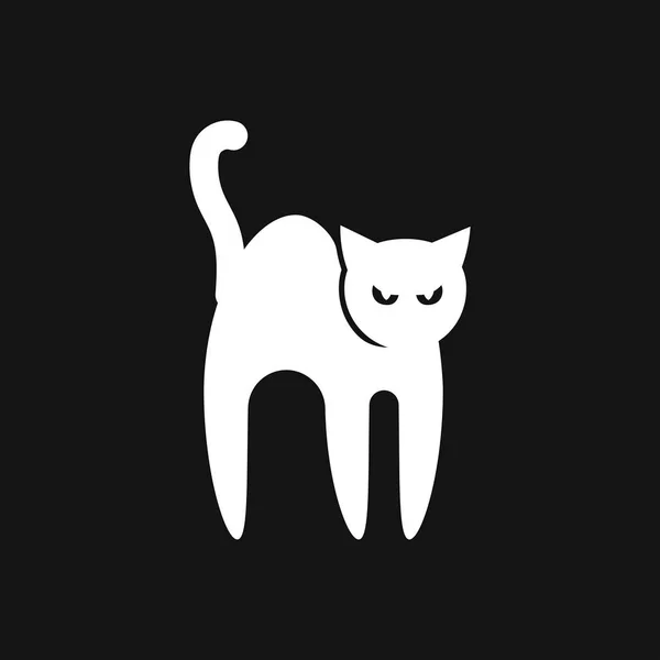 Katzensymbol. Logo Design Vektor Vorlage flachen Stil. — Stockvektor