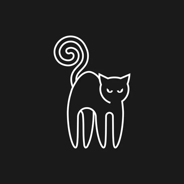Cat icon. Logo design vector template Flat style. — Stock Vector