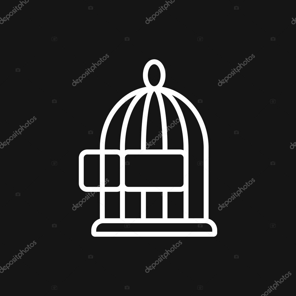 Bird cage icon for your design, logo. Vector illustration. Editable Stroke.