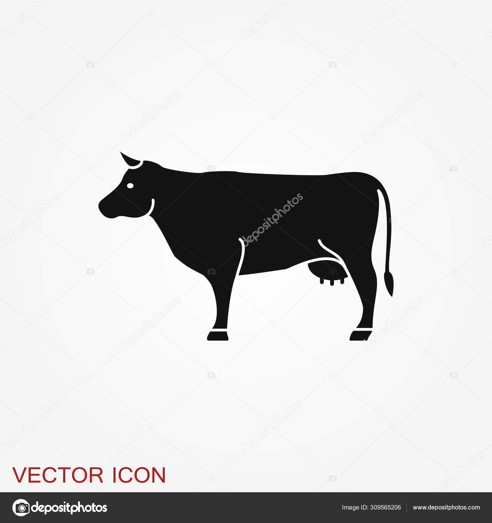 Cow Icon High Quality Symbol Of Animal For Web Design Vector Image By C Ironsv Vector Stock