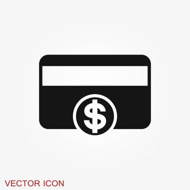 Kredi Kartı simgesi vektör, trendy düz tarzda