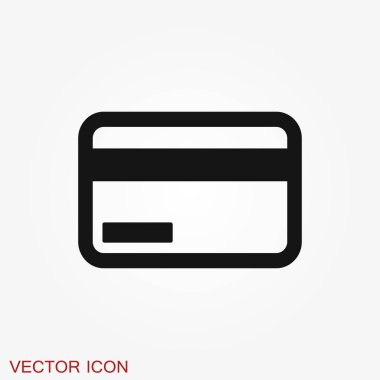 Kredi Kartı simgesi vektör, trendy düz tarzda