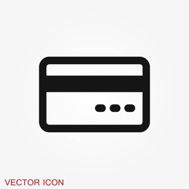 Kredi Kartı simgesi vektör, trendy düz tarzda