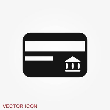 Kredi Kartı simgesi vektör, trendy düz tarzda