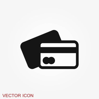 Kredi Kartı simgesi vektör, trendy düz tarzda