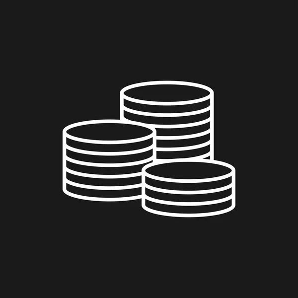 Monedas Icono aislado sobre fondo. Dinero símbolo — Vector de stock