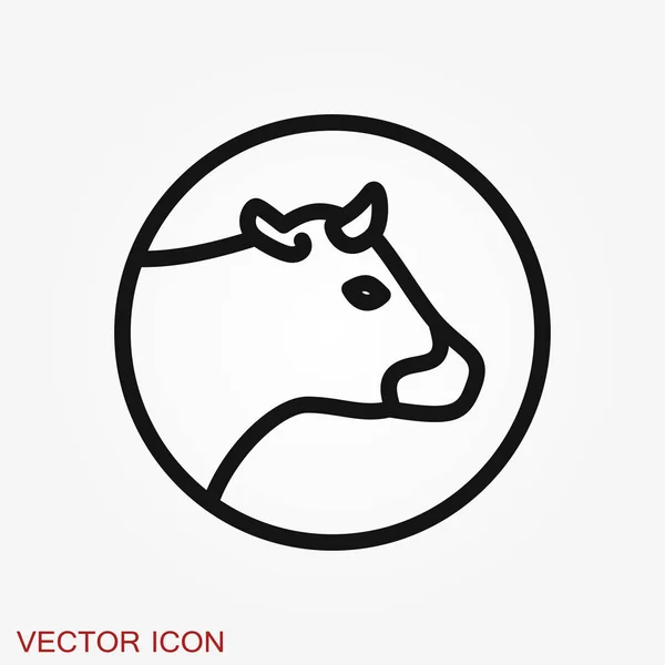 Ikon sapi. Simbol berkualitas tinggi dari hewan untuk desain web - Stok Vektor