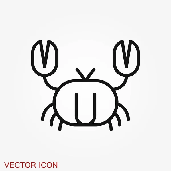 Icono del vector cangrejo. signo de cangrejo en el fondo — Vector de stock