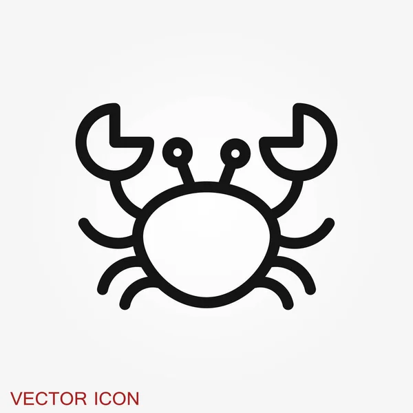 Tarisznyarák vektor ikon. rák jel a háttérben — Stock Vector