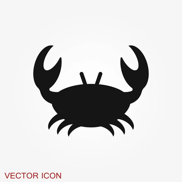 Icono del vector cangrejo. signo de cangrejo en el fondo — Vector de stock