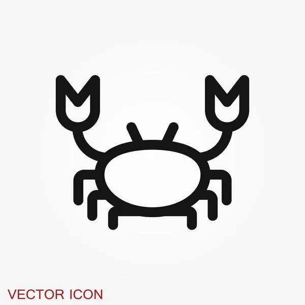 Ícone de vetor de caranguejo. sinal de caranguejo no fundo — Vetor de Stock