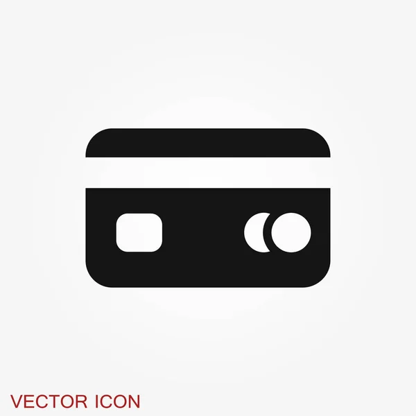 Hitelkártya ikon vektor, divatos lapos stílusban — Stock Vector