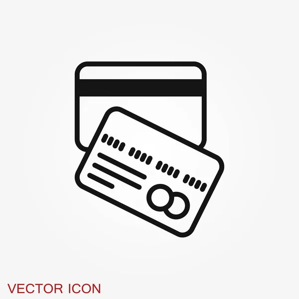 Vetor ícone de cartão de crédito, em estilo moderno plana —  Vetores de Stock