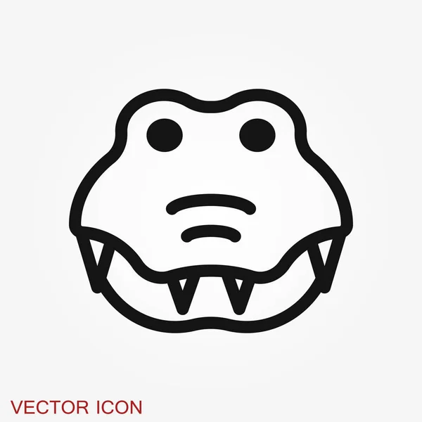 Ікона крокодила. Зоопарк тварин плоский дизайн. векторний символ — стоковий вектор