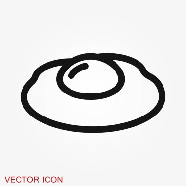 Yumurta vektör simgesi, kahvaltı gıda sembolü. Düz vektör çizimi