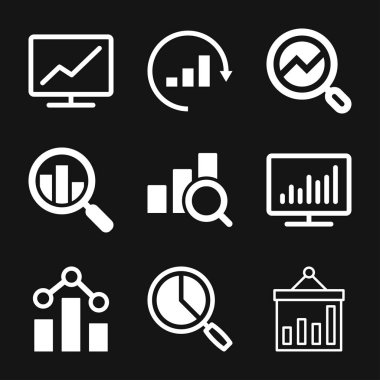 Analitik simgesi. Vektör illüstrasyon stili düz ikonik semboldür