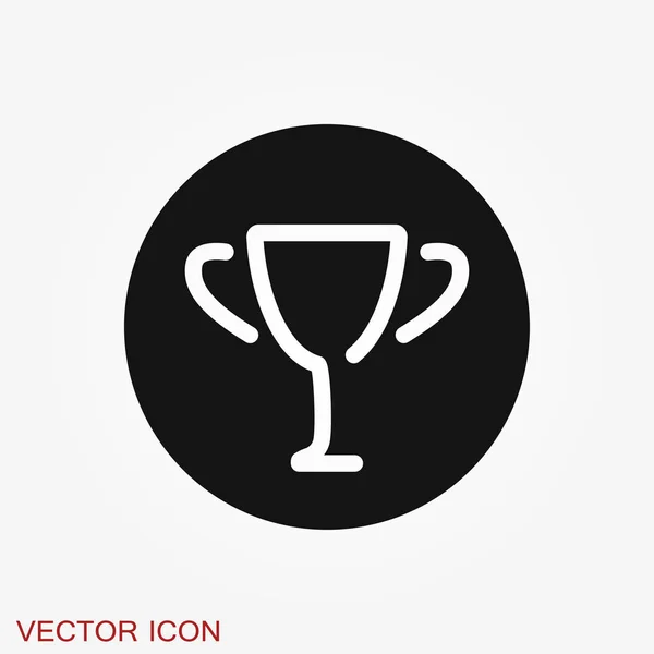 Trophy cup icon. Sport competition silhouette symbol. — Stock Vector