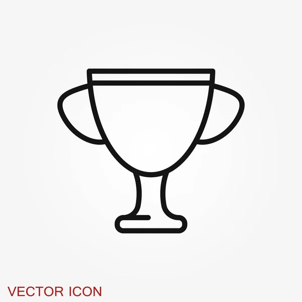 Trophy cup icon. Sport competition silhouette symbol. — Stock Vector