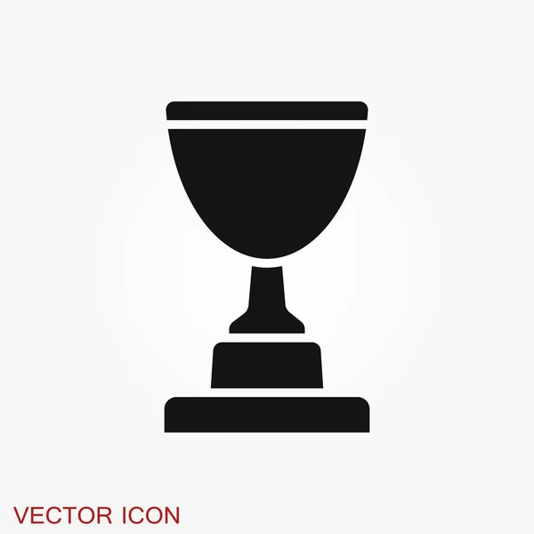 Trophy cup icon. Sport competition silhouette symbol. — Stock Vector