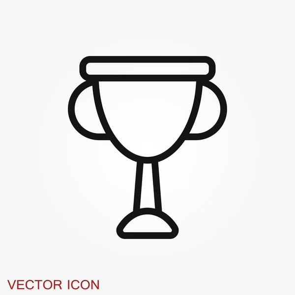 Trophy cup icon. Sport competition silhouette symbol. — Stock Vector