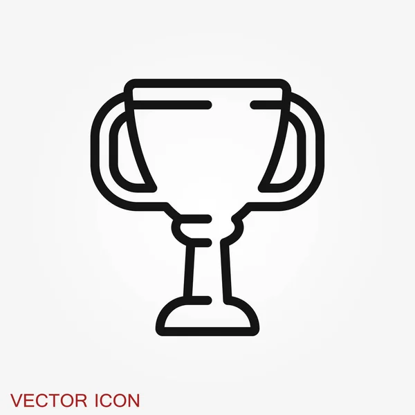 Trophy cup icon. Sport competition silhouette symbol. — Stock Vector