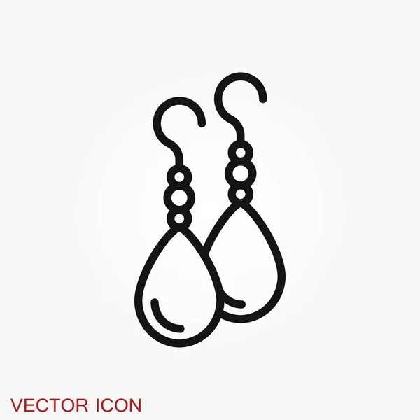 Earrings icon. Vector illustration of pearl earrings vector icon — Stock Vector
