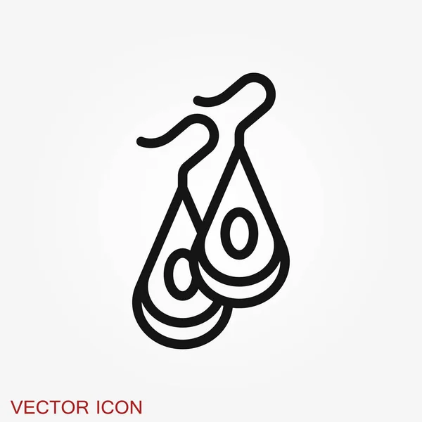 Icône boucles d'oreilles. Illustration vectorielle de boucles d'oreilles perle icône vectorielle — Image vectorielle