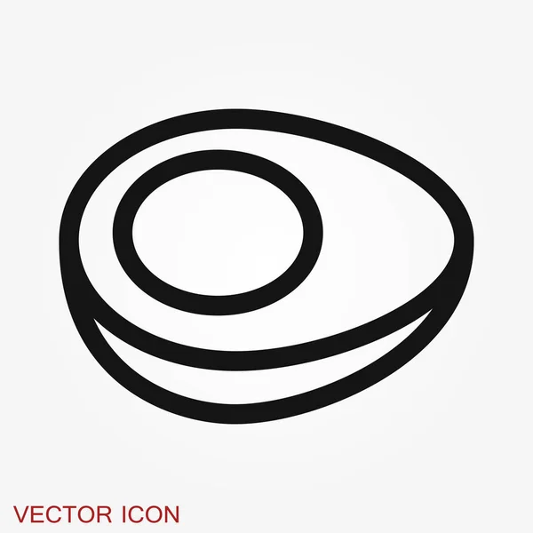 Icono del vector del huevo, símbolo de la comida del desayuno. Ilustración vectorial plana — Vector de stock