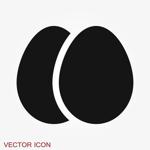 Ícone de vetor de ovo, símbolo de comida de café da manhã. Ilustração vetorial plana — Vetor de Stock