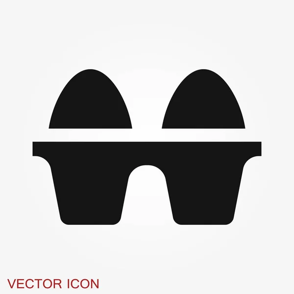 Icono del vector del huevo, símbolo de la comida del desayuno. Ilustración vectorial plana — Vector de stock